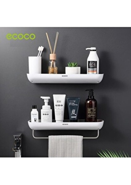 Siyah Beyaz Duvara Yapışkanlı (İkili) Banyo ve Mutfak Düzenleme Rafı Seti Kolay Kurulum indirimleri