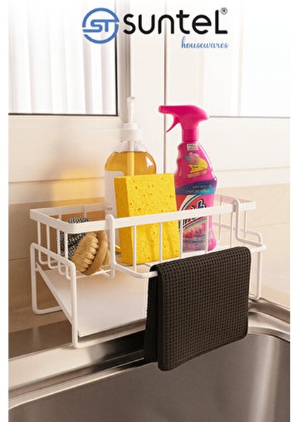 Tezgah Üstü Sıvı Sabunluk ve Süngerlik Organizer Modern Tasarımda Paslanmaz Metal fırsatları