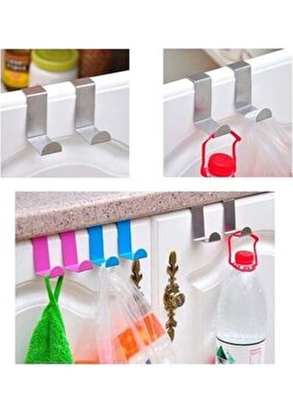 Banyo Siyah Askılık 4 Lü Kapı Arkası Bornoz Askılığı Mutfak Havlu Elbise Askılığı Şık Tasarım