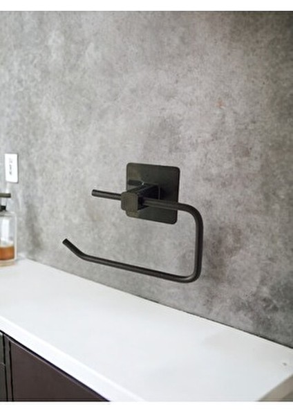 Banyo Kare Siyah Yapışkanlı Kapaklı Tuvalet Kağıtlığı Wc Kağıtlık Modern Stil ve Kolay Temizlik indirimleri