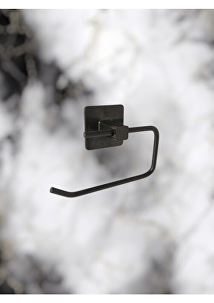 Banyo Kare Siyah Yapışkanlı Kapaklı Tuvalet Kağıtlığı Wc Kağıtlık Modern Stil ve Kolay Temizlik