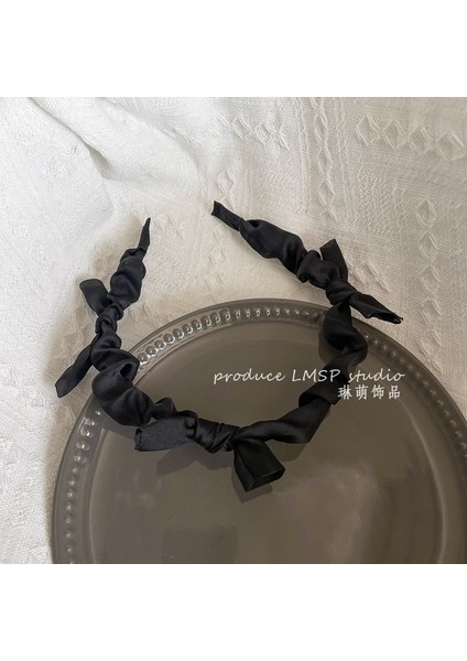 Yüksek Kranial Üst Saç Bandı Kıdemli Siyah Duygusu Küçük Parfüm Kafa Bandı Kore Inci Yay Basit Saç Grotto Kadın Saç Aksesuarları (Yurt Dışından)