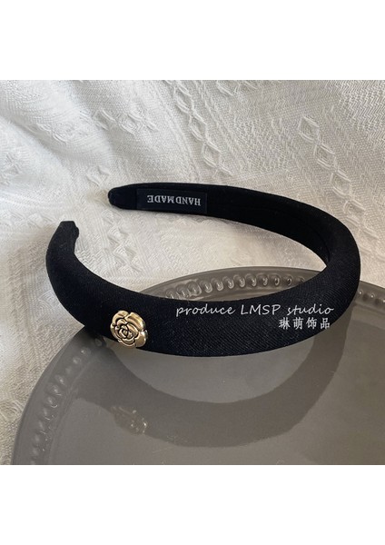 Yüksek Kranial Üst Saç Bandı Kıdemli Siyah Duygusu Küçük Parfüm Kafa Bandı Kore Inci Yay Basit Saç Grotto Kadın Saç Aksesuarları (Yurt Dışından)