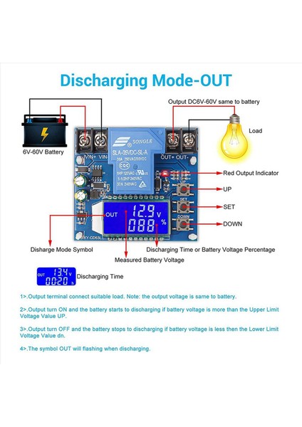 4x Düşük Voltaj Kesme Dc 6V-60V Düşük Voltaj Koruyucu Bağlantı Kesme Anahtarı Derecesi Koruyucu (Yurt Dışından) modelleri