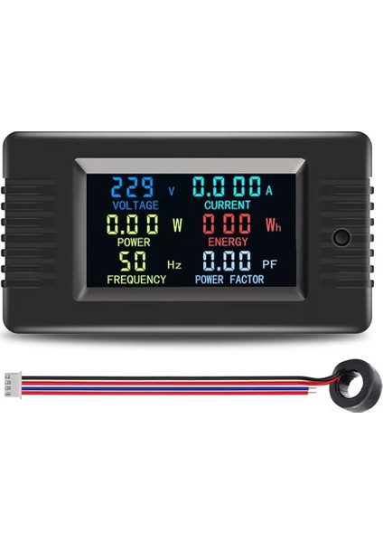 Peacefair PZEM-022-VH Tek Fazlı Ac Volt Amp Ölçer Renk Ekran Frekans Güç Faktörü Wattmetre Güç Ölçer 100A Bt ile (Yurt Dışından)
