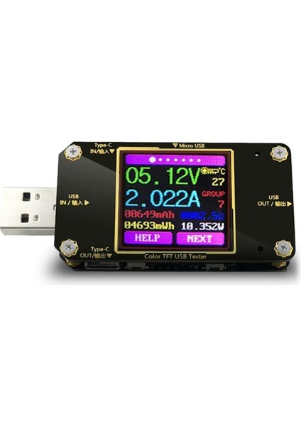 A3 USB Test Cihazı Renk Type-C Dijital Voltmetre Dc Voltaj Akım Ölçer Ampermetre Dedektörü Güç Bankası Şarj Cihazı Göstergesi (Yurt Dışından) fiyatları