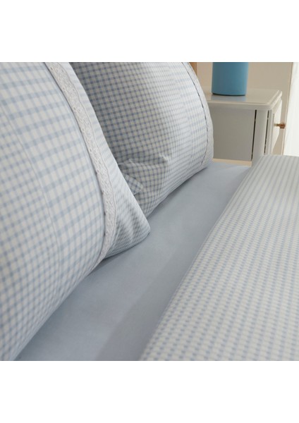 Luisa %100 Pamuk Çift Kişilik Nevresim Takımı Mavi