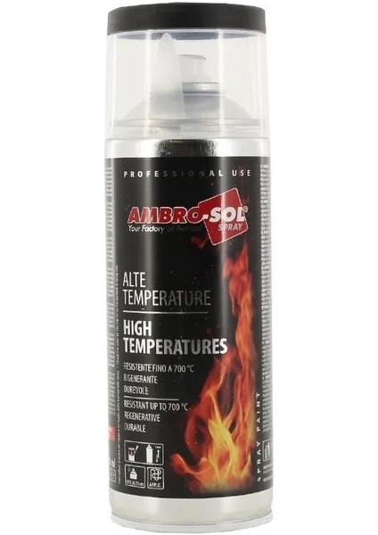 700°C Isıya Dayanıklı Siyah Mat Sprey Boya 400 ml