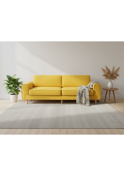 Mokka Üçlü Koltuk - Kadife - Zerdeçal