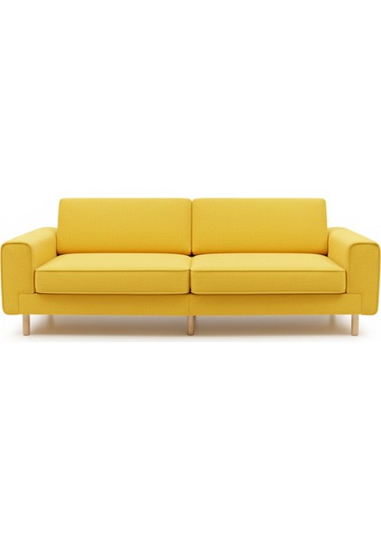 Mokka Üçlü Koltuk - Kadife - Zerdeçal fiyatları