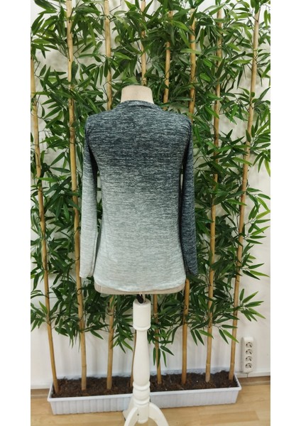 Cottonlab Kadın Uzun Kollu Bisiklet Yakalı Desenli Süprem Bluz indirimleri