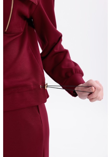 Ekstra Yumuşak Kumaş Fermuarlı Geniş Paçalı Pantolon Görünümlü Şık Günlük Takım indirimleri