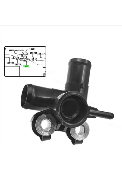 2x Yeni Radyatör Boyun Termostat Muhafaza Toyota Için Su Flanşı Başarılı Prox NCP55V NCP51 1nzfe 2002+ 16502-21020 (Yurt Dışından) modelleri
