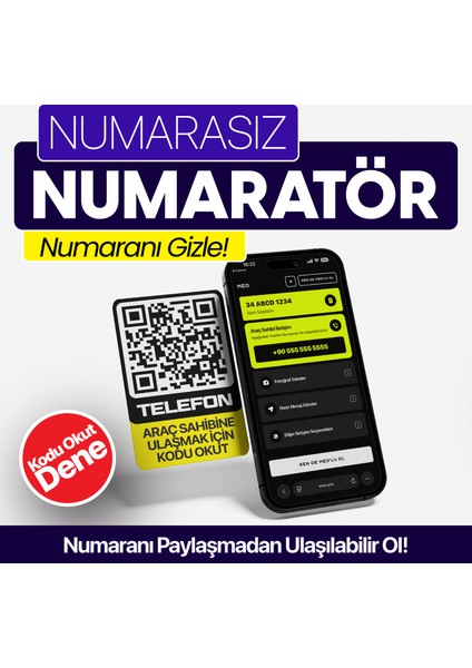 10'lu Paket - Numarasız Numaratör - QR Kodlu Araç Numaratörü - Araç İçi Park Telefon Numarası (Dikey Etiket) fiyatları