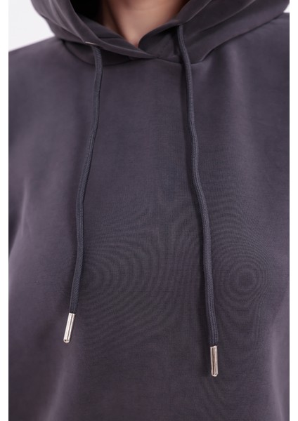 Esnek Rahat Kumaş Kapüşonlu Üst,alt Eşofman Bilekleri Lastikli ve Cepli Ikili Alt Üst Takım K. Gri fırsatları