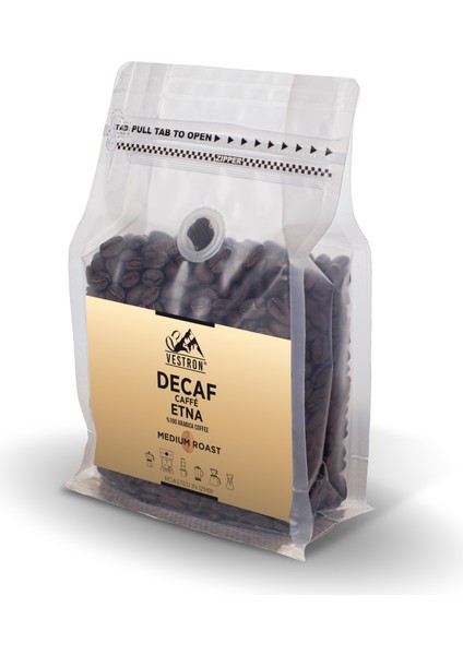 Colombia Supremo Decaf (KAFEİNSİZ) Caffè Etna Yöresel Filtre Kahve Ekoset 500g