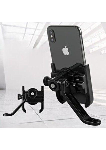 Dikiz Ayna Bağlantılı Metal Telefon Tutucu Dayanıklı Ve Güvenli Motosiklet Bisiklet İçin