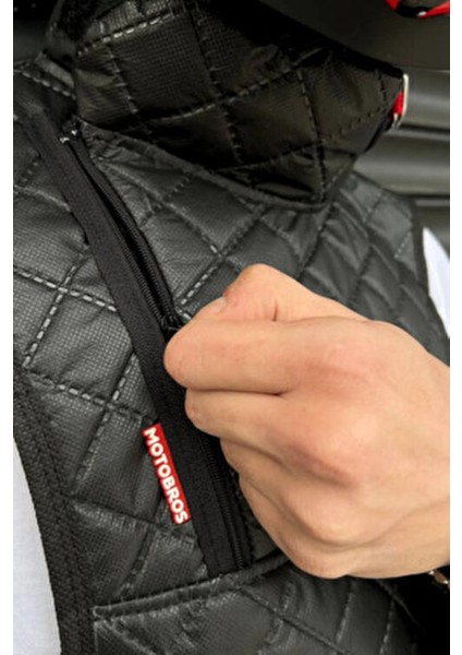 Su ve Rüzgar Geçirmez Pamuklu Motorcu Göğüs Koruyucu - Boyun Koruyucu Kış İçin