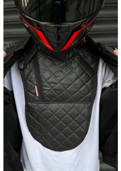 Su ve Rüzgar Geçirmez Pamuklu Motorcu Göğüs Koruyucu - Boyun Koruyucu Kış İçin