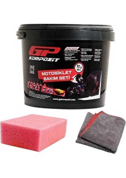 11 Parça Motosiklet Bakım ve Temizlik Seti Plastik Malzeme