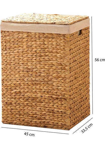 Dikdörtgen Katlanabilir Hasır Bambu Kirli Çamaşır Sepeti Cl - 11046