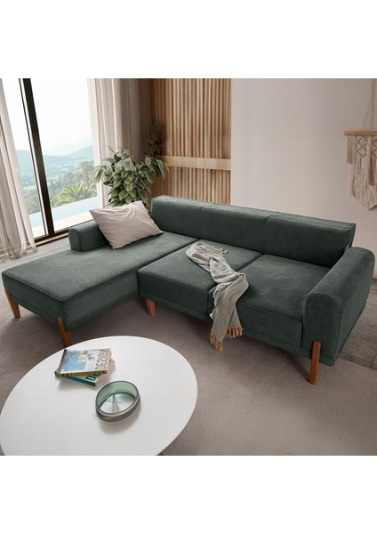 Mocha Plus Sırt Mekanizmalı Köşe Koltuk Yeşil Sol Köşe modelleri