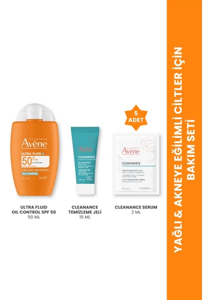 Yağlı & Akneye Eğilimli Ciltler Için Bakım Seti (Ultra Fluid Oil + Temizleme Jeli + Serum) Hediyeli