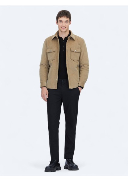 Deve Tüyü Regular Fit Gömlek Yaka Casual Dokuma Mont fiyatları