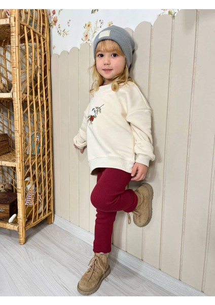 Nakış Işlemeli Üst & Tayt Takımı – Kız Çocuk Alt-Üst Takım, 2–8 Yaş indirimleri