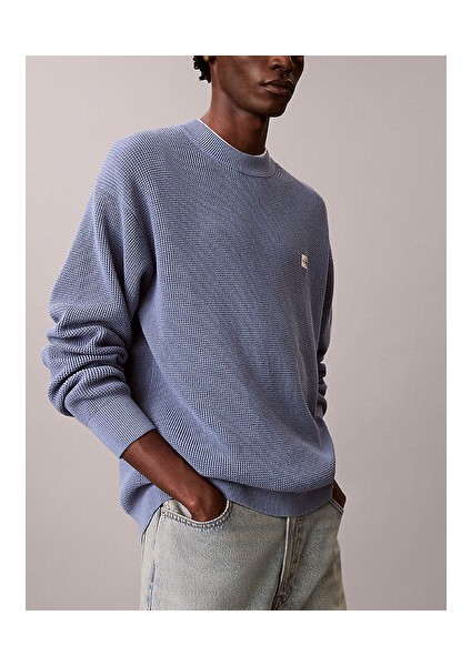 Pamuklu Waffle Örgü Erkek Kazak fırsatları