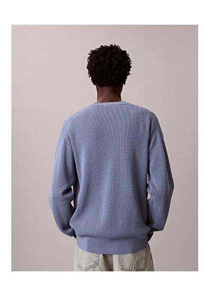 Pamuklu Waffle Örgü Erkek Kazak indirimleri