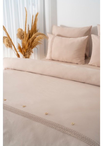 Grace Vizon Güpürlü Çift Kişilik %100 Pamuklu Nevresim Seti - 6 Parça Çeyiz Seti fırsatları