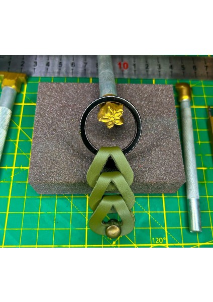 El Işçilikli Hakiki Dana Derisi Hediyelik Anahtarlık