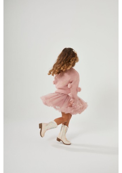 Aplike Detaylı Hırka & Tütülü Etek Takımı – Pembe Kız Çocuk Takımı, 2–8 Yaş fırsatları