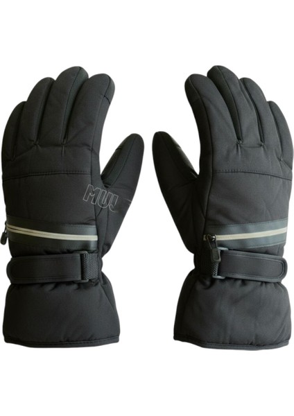 Arctic Shield Serisi Fermuarlı Gizli Cepli Cüzdanlı Su Geçirmez Kürklü Kışlık Eldiven – Unisex indirimleri