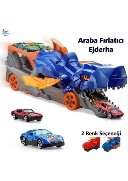 Araba Fırlatan Taşıyıcı Ejderha Dinozor 33 Cm. Dinazor Tır