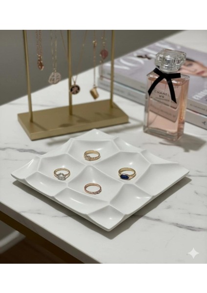 Dekoratif Takı Tabağı Beyaz Vernikli By Fii Home fiyatları