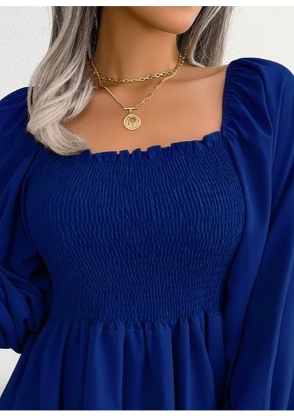 Cottonlab Kadın Uzun Kollu Geometrik Yakalı Gipe Detaylı Krep Bluz fiyatları