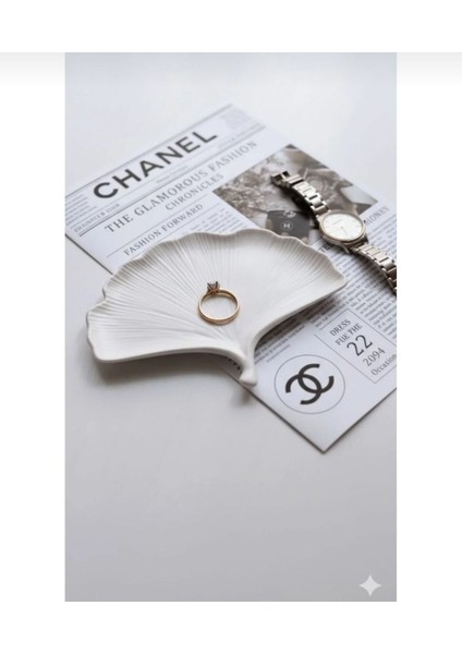 Takı Tabağı Dekoratif Cilalı Beyaz 'yıkanılabilen' Taştozu