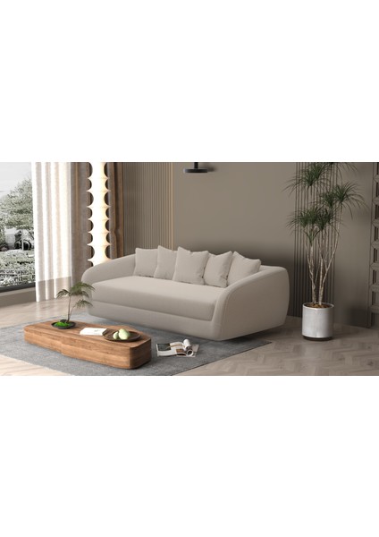 Madrid Yuvarlak Hatlı Lüks Tasarım 5 Yastıklı Ultra Konforlu Salon Kanepe