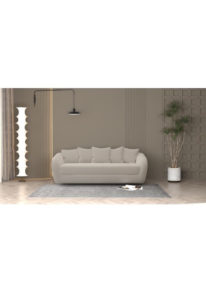 Madrid Yuvarlak Hatlı Lüks Tasarım 5 Yastıklı Ultra Konforlu Salon Kanepe