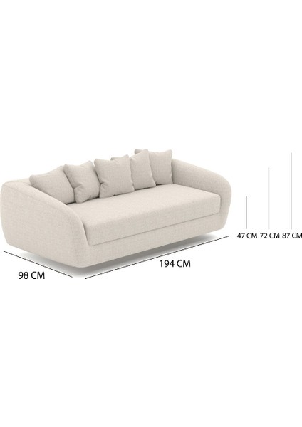 Madrid Yuvarlak Hatlı Lüks Tasarım 5 Yastıklı Ultra Konforlu Salon Kanepe