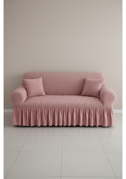 Bürümcük 3 Kişilik Koltuk Kılıfı, Berjer Örtüsü, Lastikli, Esnek, Etekli Üç Kişilik (1 Adet)