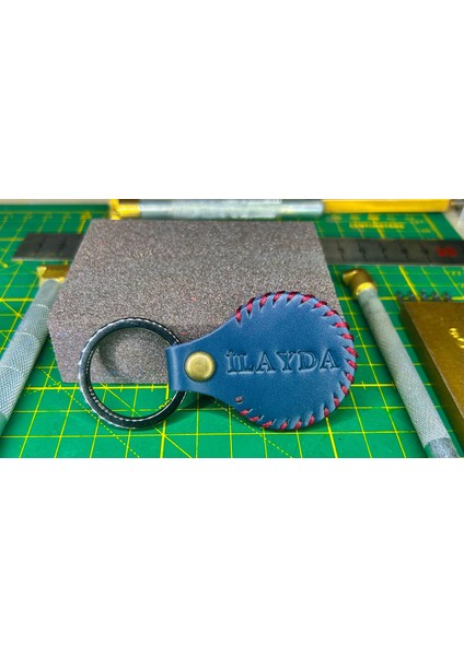 Kişiye Isme Özel Hediyelik Hakiki Deri Anahtarlık