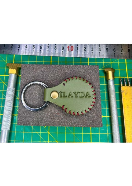 Kişiye Isme Özel Hediyelik Hakiki Deri Anahtarlık