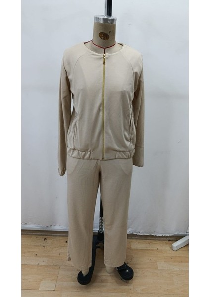 Cottonlab Kadın Uzun Kollu Önden Fermuarlı Modal Ceket ve Pantolon Ikili Takım fırsatları