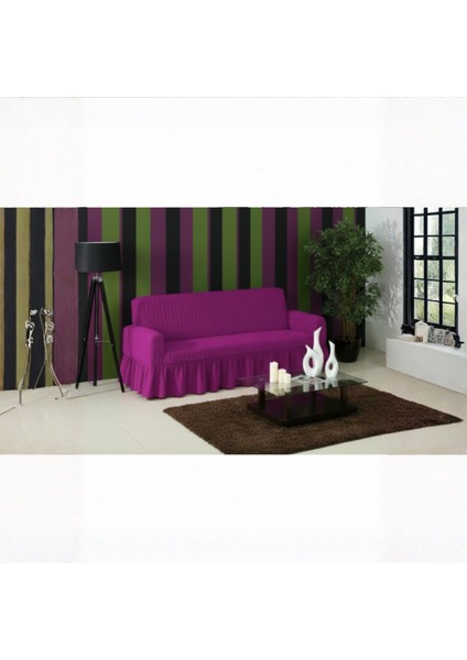 Bürümcük 3 Kişilik Koltuk Kılıfı, Berjer Örtüsü, Lastikli, Esnek, Etekli Üç Kişilik (1 Adet)