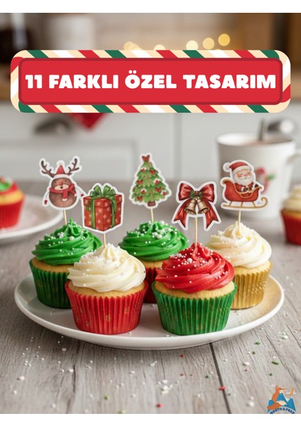 North And Peak Yılbaşı Temalı Cupcake Kürdanı Süsleri 11 Adet ( 11 Farklı Tasarım ) 2026 Özel fiyatları