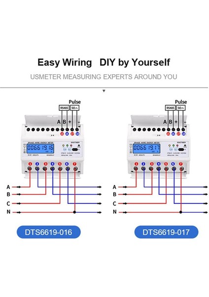 Dın Demiryolu Elektrik Üç Fazlı Enerji Ölçer RS485 Kwh Tüketim Güç Voltajı Akım Wattmetre Monitör Modbus (A) (Yurt Dışından) indirimleri