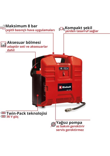 Te-Ac 36/8 Li Of Set Akülü Kompresör